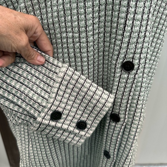 CLUB MONACO WOMENS LARGE Stylish Black and White Checkered Cardigan - Picture 7 of 13